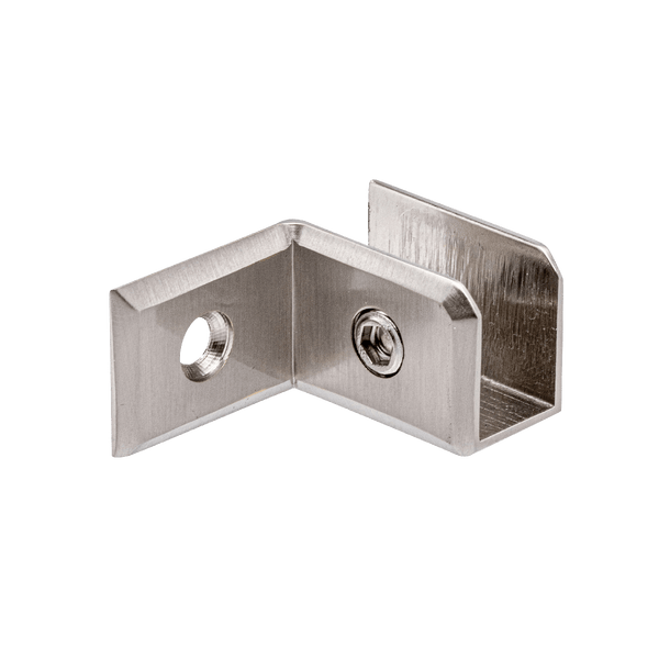 Aurora 90° Left Wall to Glass Sleeve Over Clamp