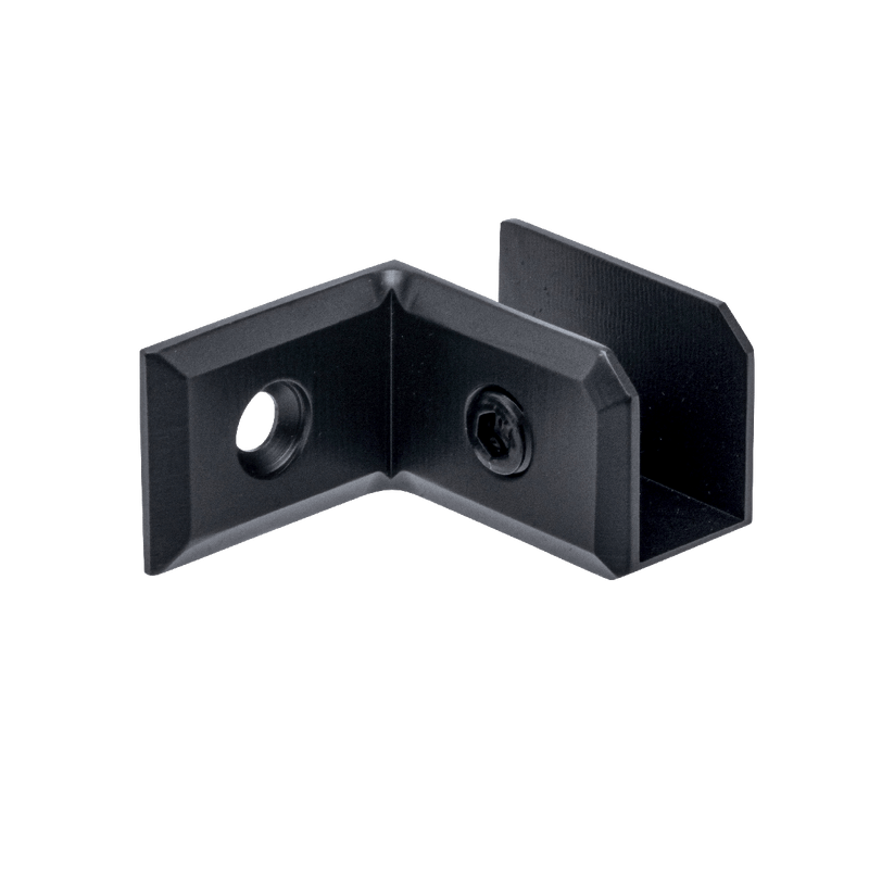 Aurora 90° Left Wall to Glass Sleeve Over Clamp