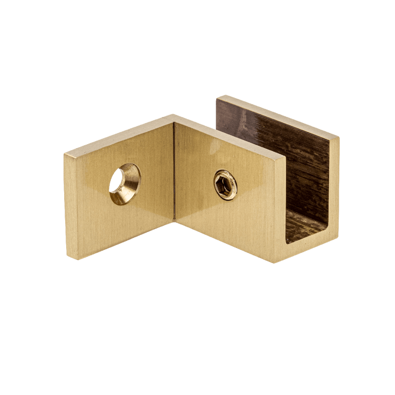 Aurora 90° Left Wall to Glass Sleeve Over Clamp