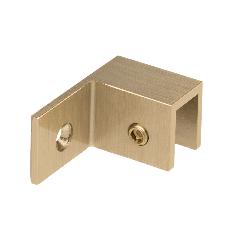 Aurora 90° Right Wall to Glass Sleeve Over Clamp